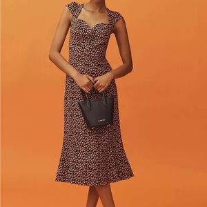 Anthropologie Cecily Fit and Flare Dress in Raspberry